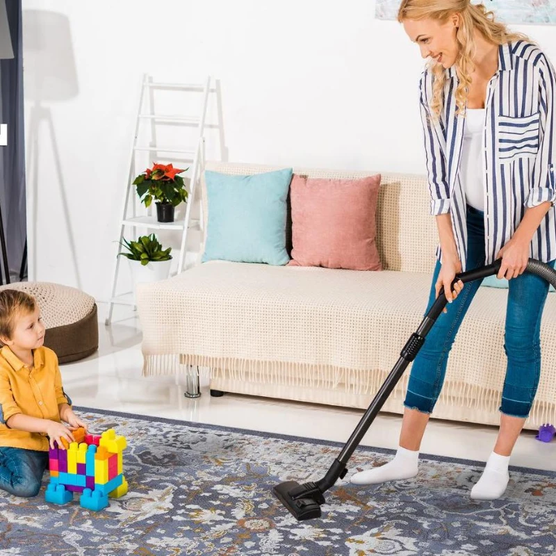 Naar 8x10 Stain-Resistant Area Rug with Non-Shedding Design and Cotton Backing, Kid and Pet-Friendly Carpet, 120" L x 93" W x 0.3" H, Blue