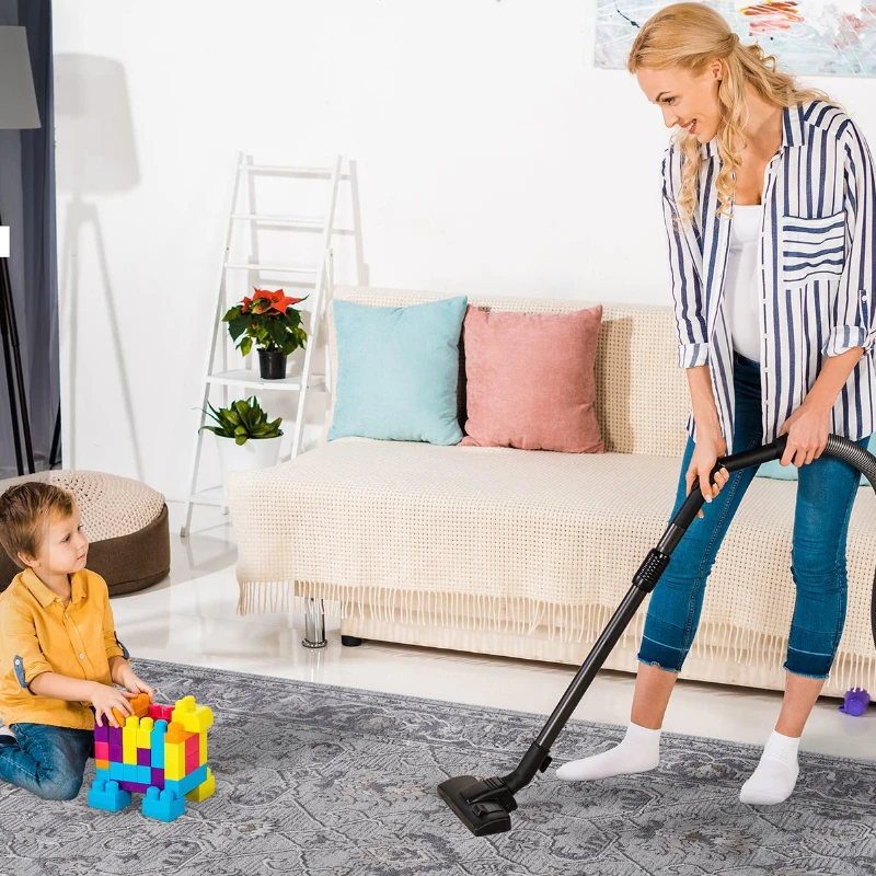 Naar 6x9 Stain-Resistant Area Rug with Cotton Backing, Medium Pile Height, Kid and Pet-Friendly Carpet, 93" L x 79" W x 0.35" H, Ivory+Gray