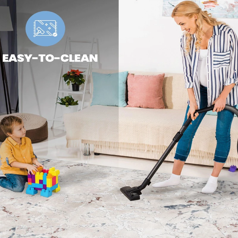 Naar 8x10 Stain-Resistant Area Rug with Non-Shedding Design and Cotton Backing, Kid and Pet-Friendly Carpet, 120" L x 93" W x 0.35" H, Multicolor