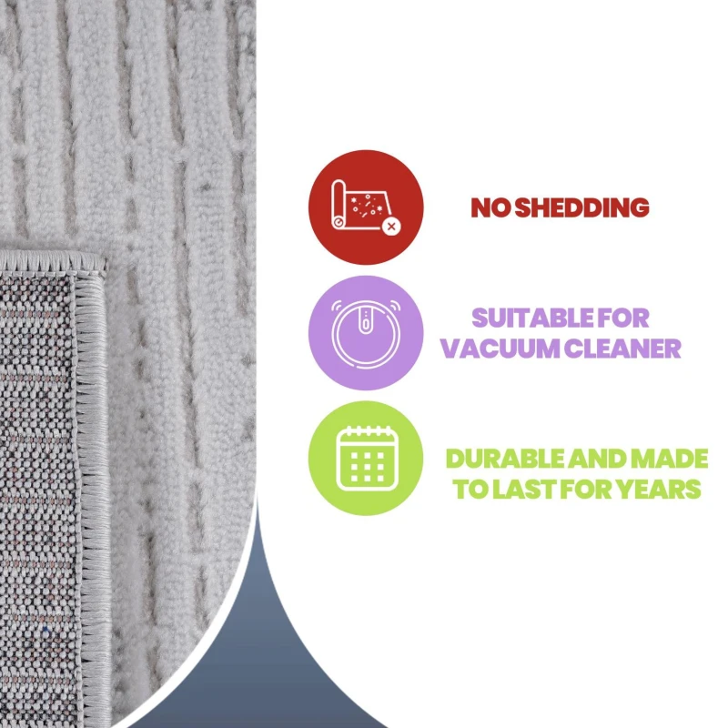 Naar 8x10 Styilsh Stain-Resistant Rug with Cotton Backing, Medium Pile Height, Stylish Kid and Pet-Friendly Carpet, 120" L x 93" W x 0.35" H, Blue