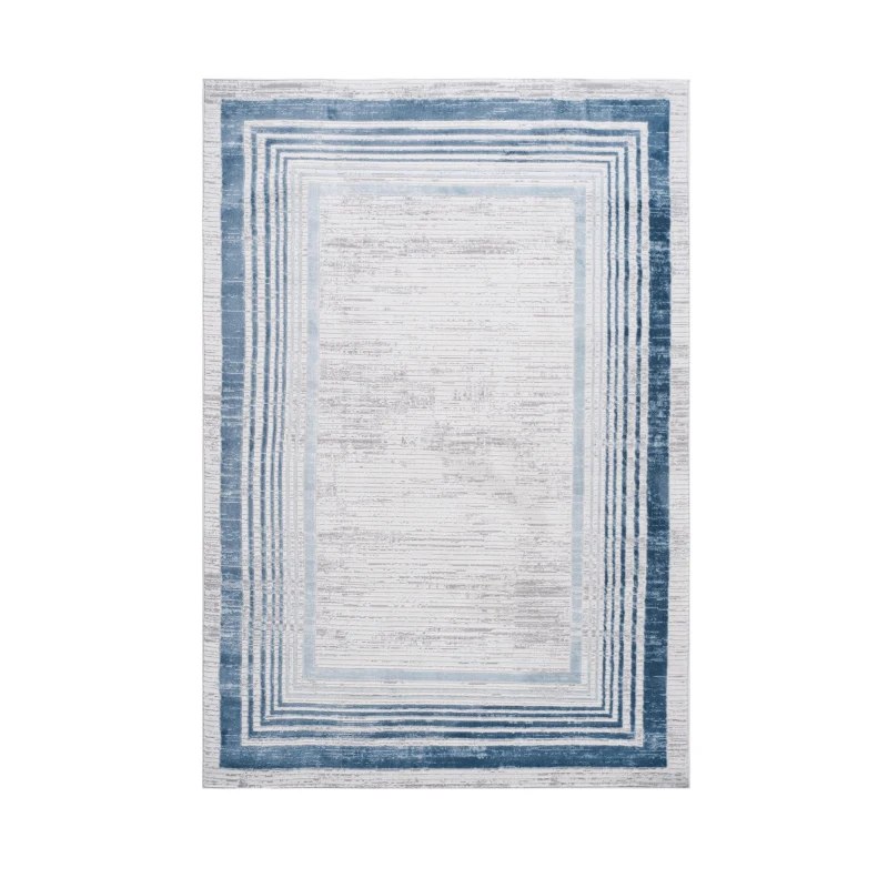 Naar 2x3 Stain-Resistant Area Rug with Cotton Backing, Medium Pile Height, Kid and Pet-Friendly Carpet, 36" L x 24" W x 0.35" H, Blue