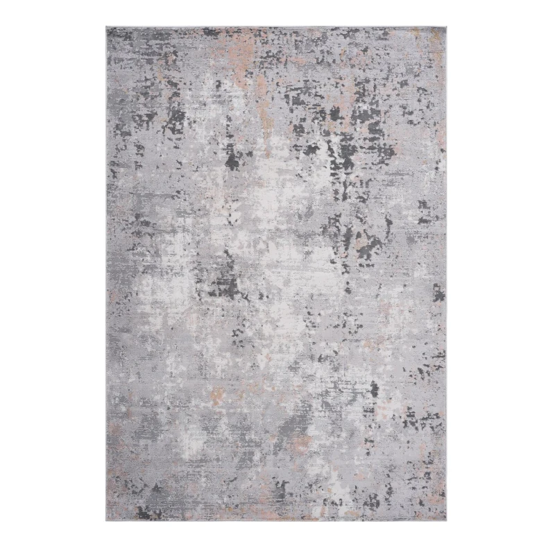 Naar 8x10 Abstract Stain-Resistant Area Rug with Cotton Backing, Medium Pile Height, Kid and Pet-Friendly Carpet, 120" L x 93" W x 0.35" H, Gray