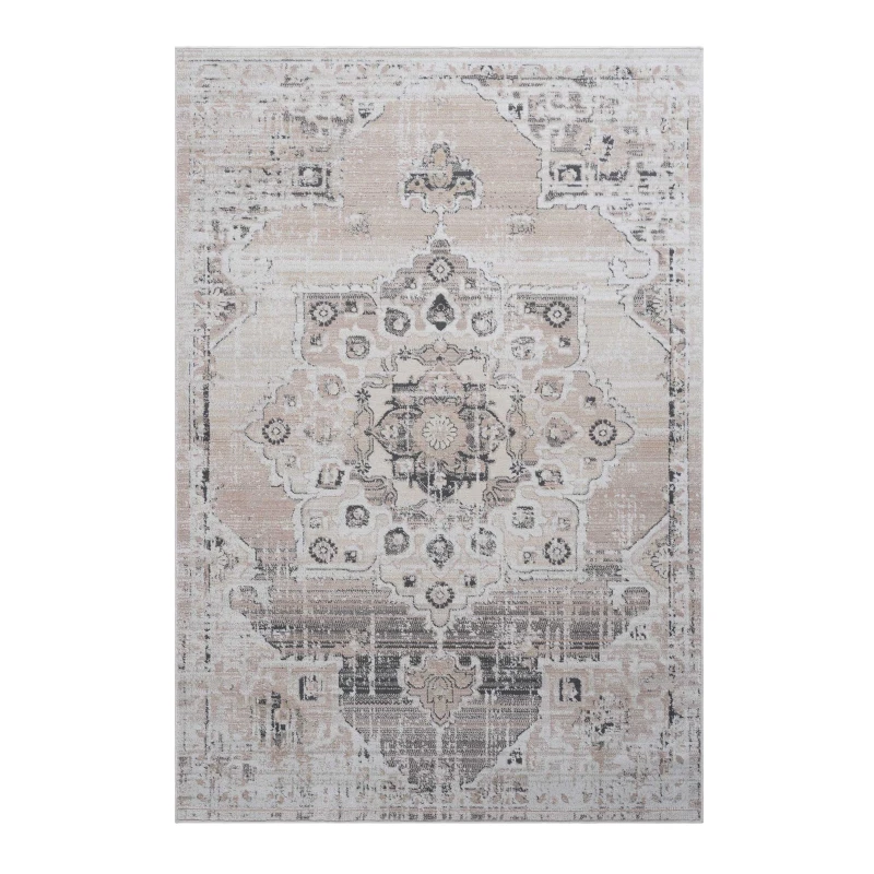 Naar 2x3 Traditional Stain-Resistant Area Rug with Cotton Backing, Medium Pile, Kid and Pet-Friendly Carpet, 36" L x 24" W x 0.3" H, Cream