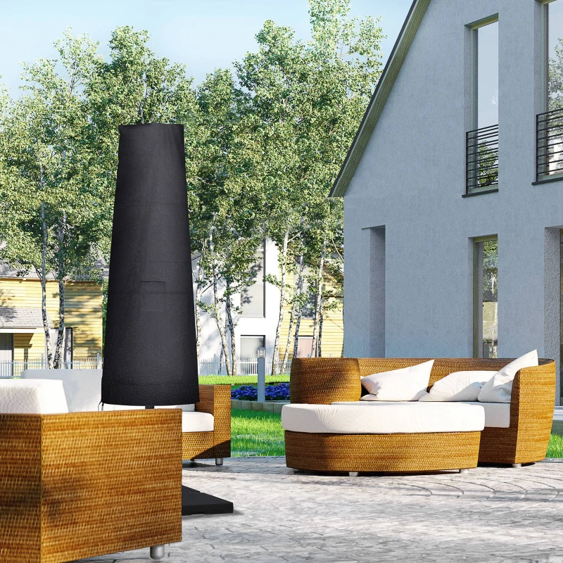 Outsunny Outdoor Large Umbrella Cover Patio Cantilever Banana Parasol Protector Weather Resistant Black