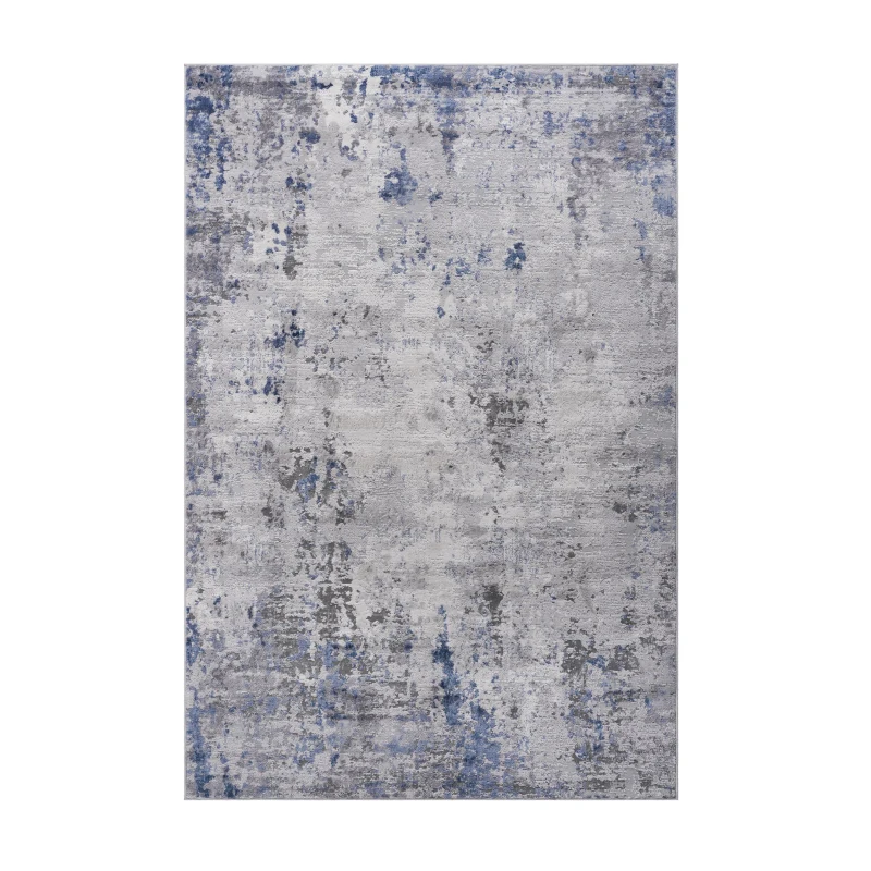 Naar 2x3 Abstract Stain-Resistant Area Rug with Non-Shedding Design, Kid and Pet-Friendly Carpet, 36" L x 24" W x 0.35" H, Silver