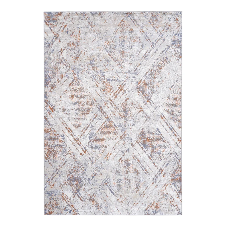 Naar 5x7 Geometric Stain-Resistant Area Rug with Non-Shedding Design and Cotton Backing, Kid and Pet-Friendly Carpet, 90" L x 63" W x 0.3" H, Beige
