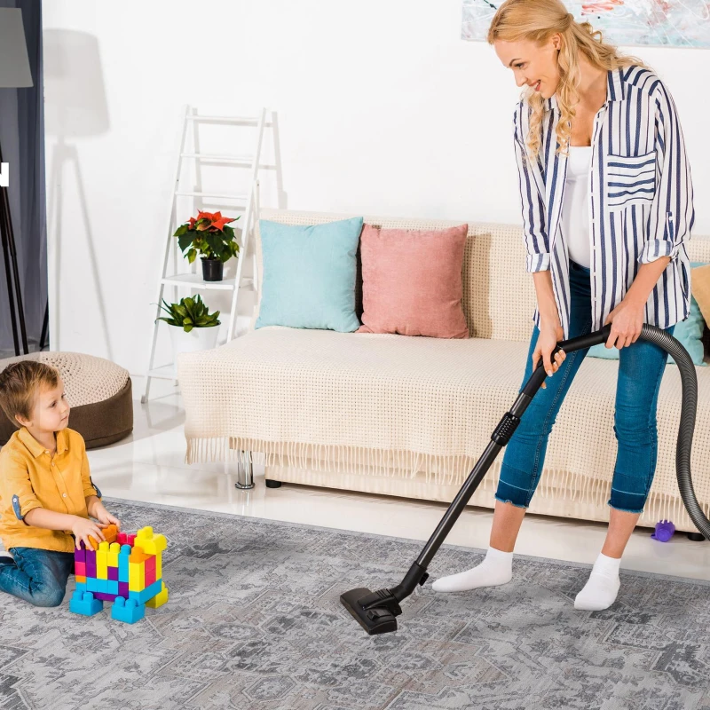 Naar 5x7 Stain-Resistant Area Rug with Cotton Backing, Medium Pile Height, Kid and Pet-Friendly Carpet, 90" L x 63" W x 0.35" H, Ivory