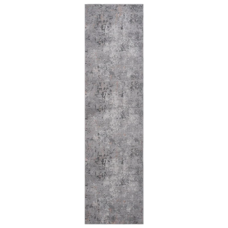 Naar 2x8 Abstract Stain-Resistant Area Rug with Non-Shedding Design, Carpet for Living Room, Bedroom, Home Office, 96" L x 26" W x 0.35" H, Gray