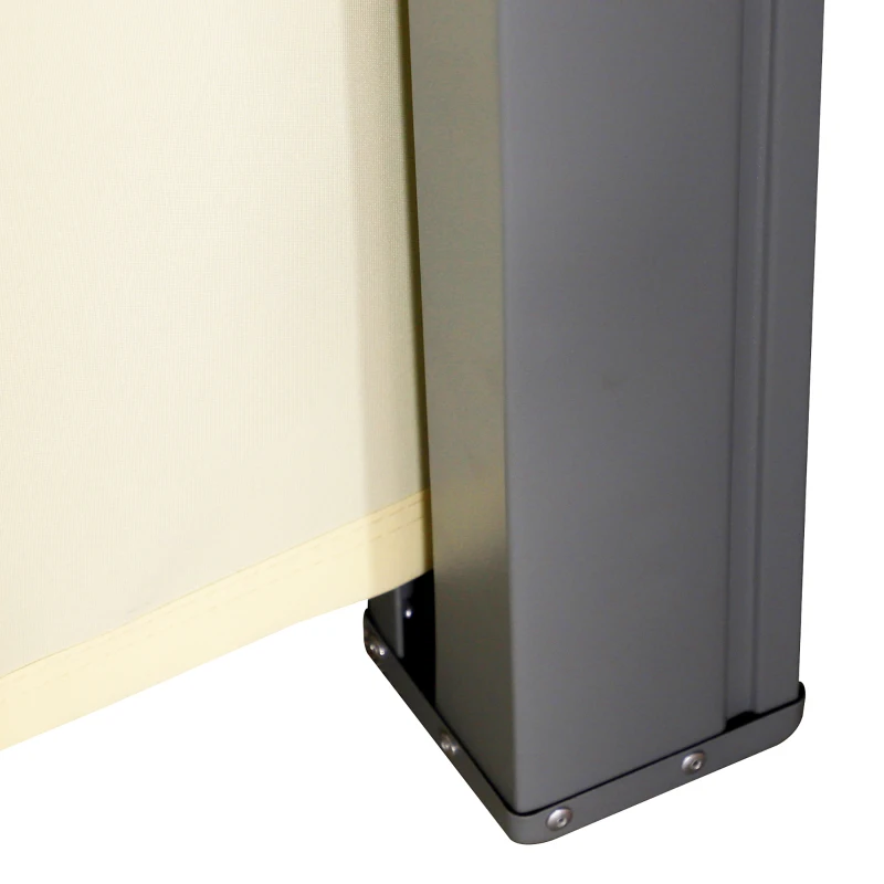 Outsunny 118" x 71" Outdoor Folding Privacy Screen Retractable Side Awning Patio with Resistance to UV Rays and Wind Cream White