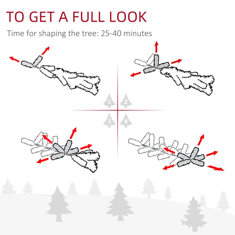 HOMCOM 6ft Flocked Christmas Tree, Pencil Christmas Tree with Realistic Branch Tips, Folding Metal Stand, Green