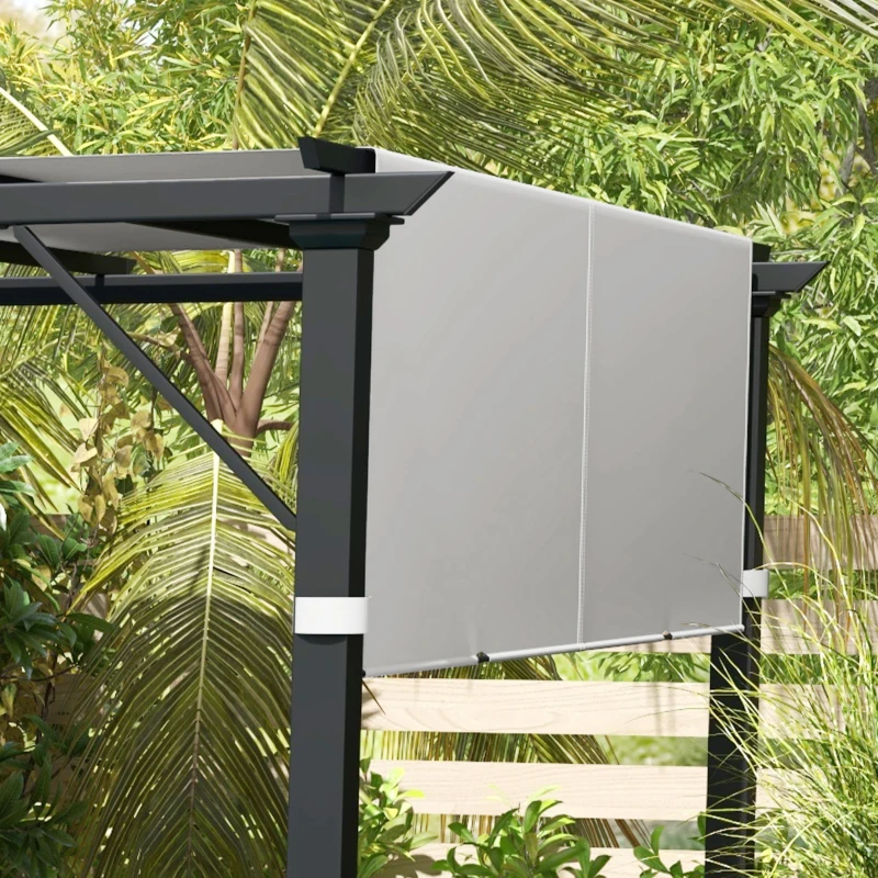 Outsunny 2 Pcs UV Protection Pergola Replacement Canopy, Pergola Shade Cover, Easy to Install, for 10' x 10' Pergola, Light Grey