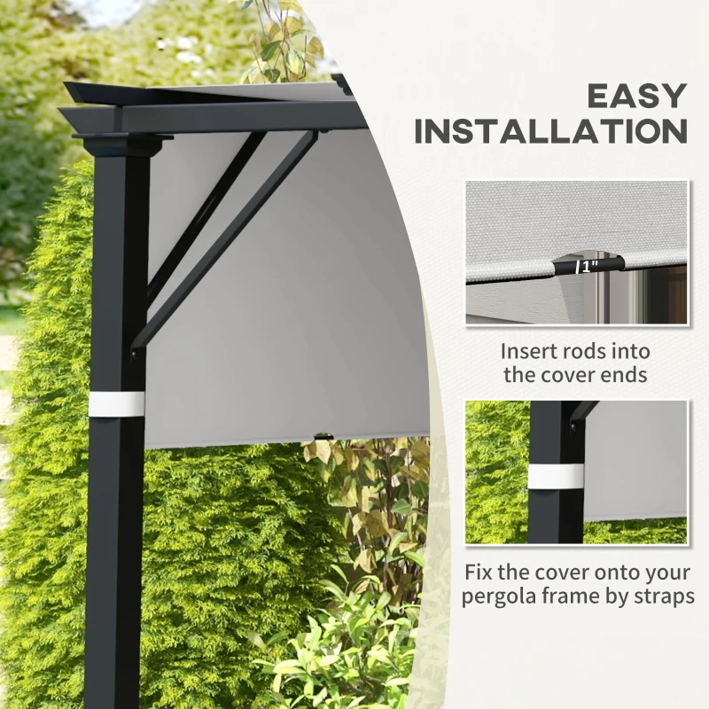 Outsunny 2 Pcs UV Protection Pergola Replacement Canopy, Pergola Shade Cover, Easy to Install, for 10' x 10' Pergola, Light Grey