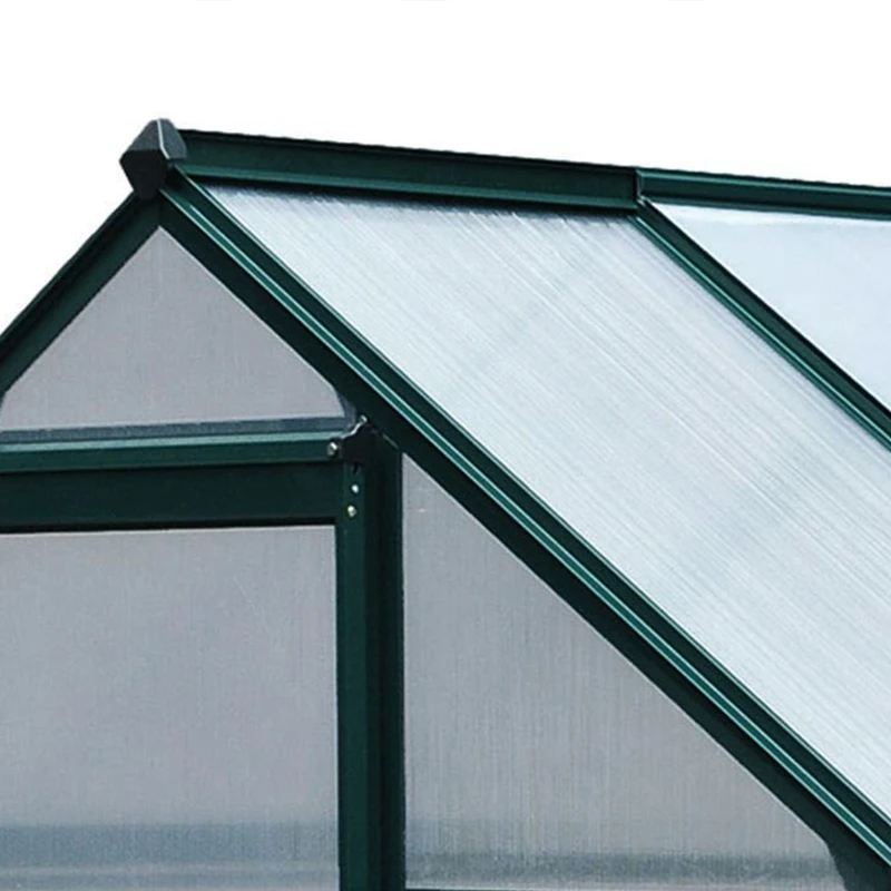 Outsunny 6.2' x 4.3' x 6.6' Clear Polycarbonate Greenhouse Large Walk-In Green House Garden Plants Grow Galvanized Base Aluminium Frame w/ Slide Door