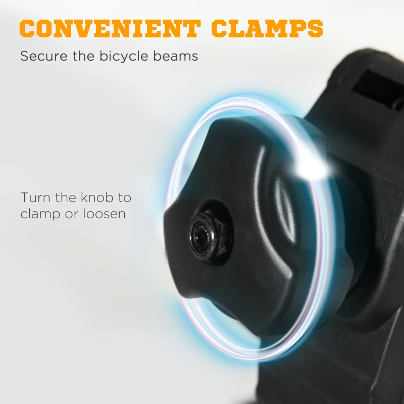 HOMCOM Heavy-Duty Folding Car Bike Rack for 2 Bikes, Bicycle Storage, Road, Fat Tire, & Mountain Rear Bike Accessories for SUV, Sedan, Hatchback, Minivan, Truck, Metal, 175 lb. Weight Capacity