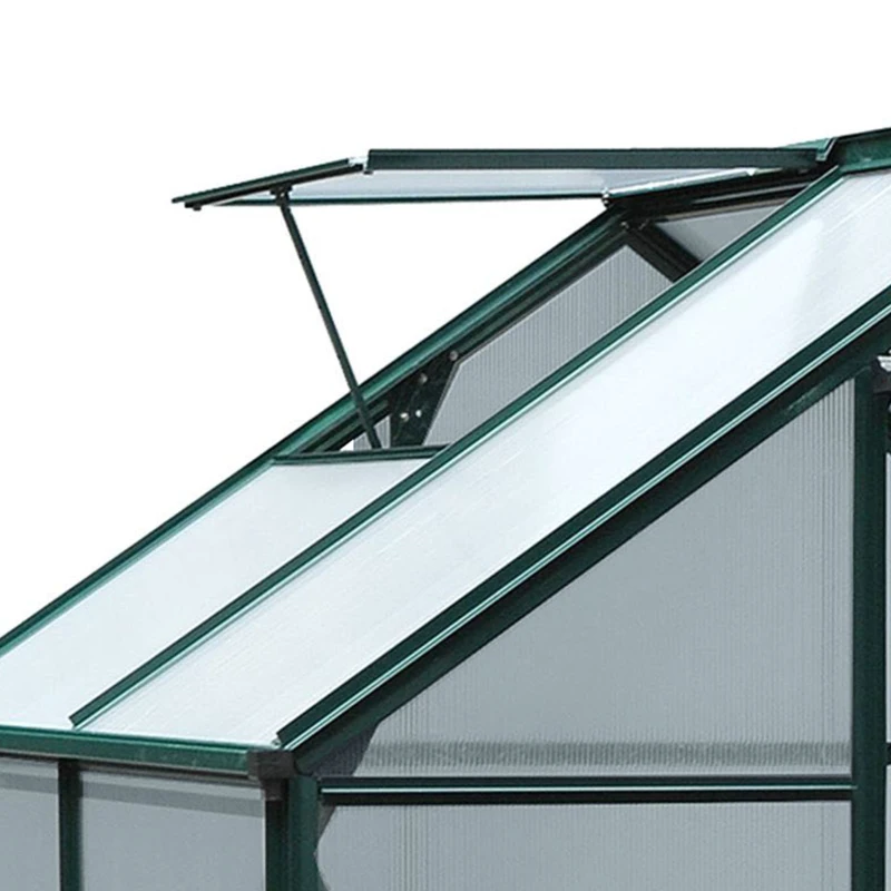 Outsunny 6.2' x 4.3' x 6.6' Clear Polycarbonate Greenhouse Large Walk-In Green House Garden Plants Grow Galvanized Base Aluminium Frame w/ Slide Door