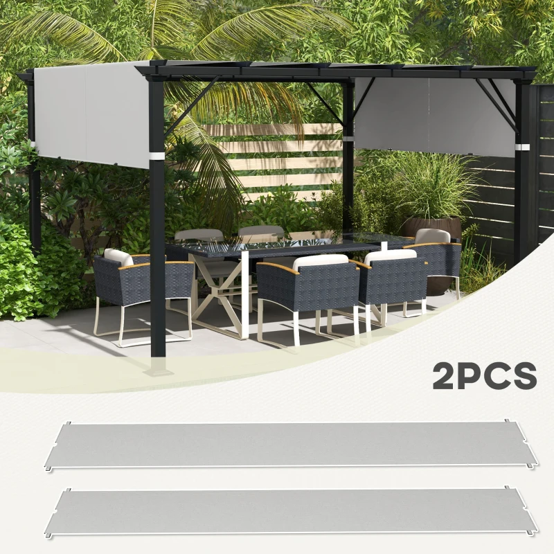 Outsunny 2 Pcs UV Protection Pergola Replacement Canopy, Pergola Shade Cover, Easy to Install, for 10' x 10' Pergola, Light Grey
