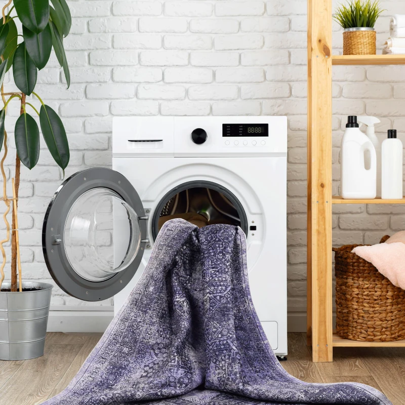 5x8 Washable Low-Pile Kid and Pet Friendly Area Rug, Non-Slip, Non-Shedding, Foldable Area Carpet for Bedroom, Dining Room, Anthracite