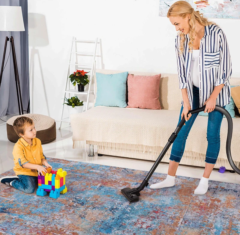 8x10 Machine Washable Non-Shedding Area Rug with Low-Pile, Carpet for Living Room, Dining Room, 96" L x 120" W x 0.15" H, Multicolor