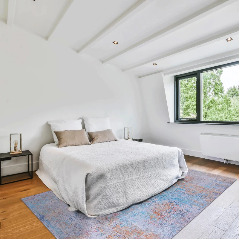 6x9 Washable Low-Pile Non-Slip Non-Shedding Area Rug, Kid and Pet Friendly, Foldable Carpet for Living Room, Bedroom, Kitchen, Multicolor