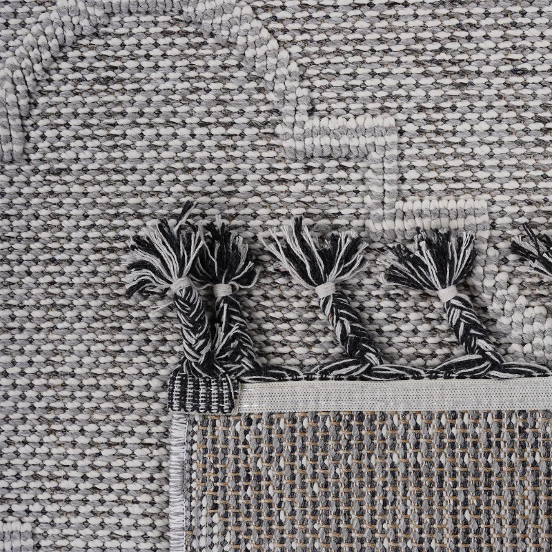 8x10 Stain-Resistant Area Rug with Easy Maintenance, Medium Pile Height, Kid and Pet-Friendly Carpet, 120" L x 93" W x 0.3" H, White+Gray