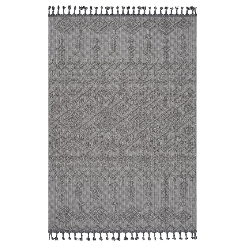5x7 Indoor Outdoor Stain Resistant Area Rug with Medium Pile, Easy Maintenance, Kid and Pet-Friendly Carpet, 90" L x 63" W x 0.3" H, White