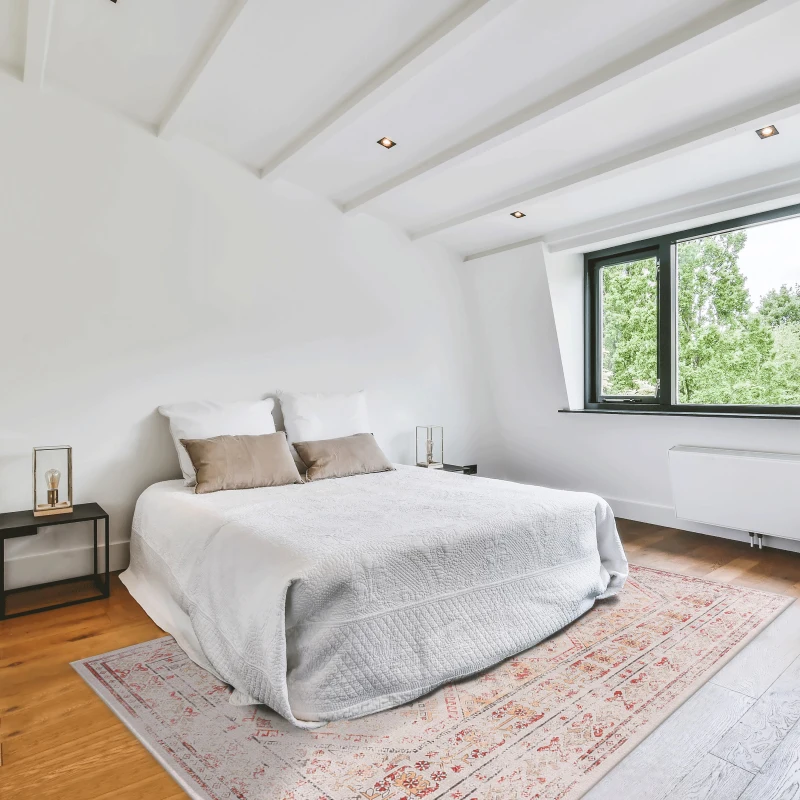 8x10 Washable Kid and Pet Friendly Area Rug, Low-Pile Non-Slip Non-Shedding Rug Blanket, for Living Room, Kitchen, Home Decor, Beige