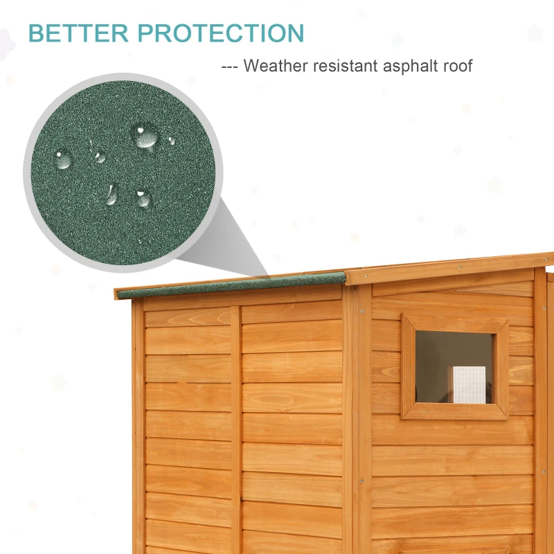 PawHut Outdoor Catio, Cat House Wooden Feral Cat Shelter, Cat Cage with Platforms, Waterproof Asphalt Roof, Ramps, 77" L, Natural