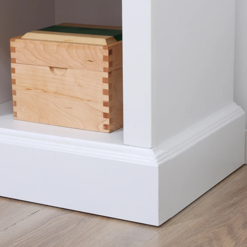 HOMCOM Electric Fireplace Mantel TV Stand for TV's up to 46", Living Room Media Entertainment Console with Adjustable Storage Shelves, White