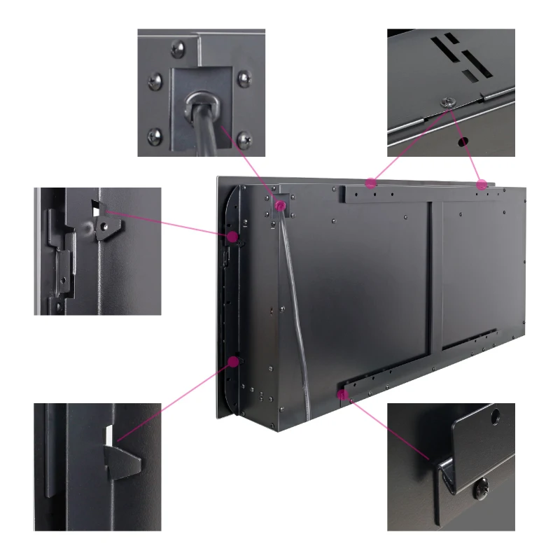 36" Remote Wall Mounted Electric Fireplace with Ultra Thin Tempered Glass Front, Multi-Color Flame, and LED Light Heater, Antique Black