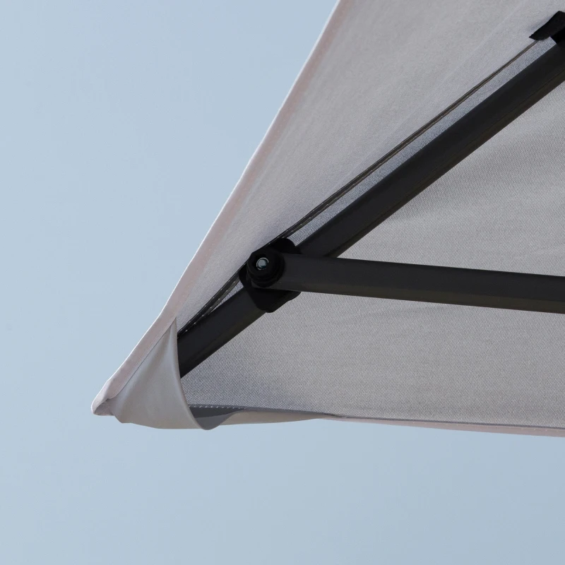 Outsunny 12' x 12' Pop Up Canopy Tent, with Double Roof and Adjustable Height for Garden Backyard, Light Grey and White