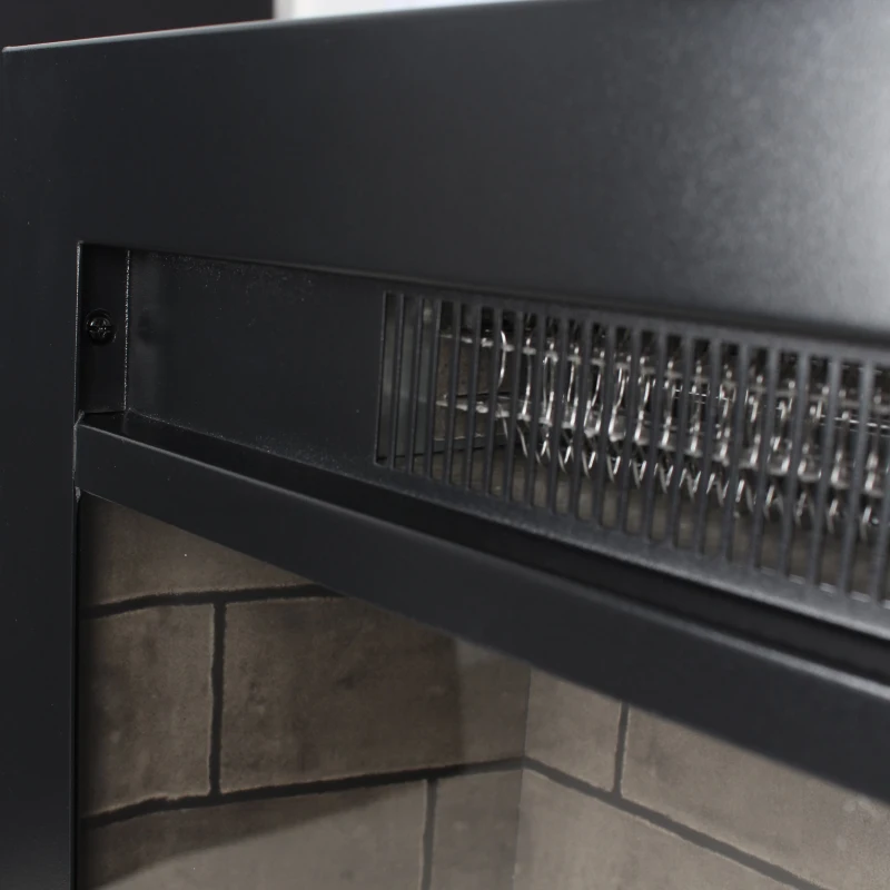 28" Electric Fireplace Insert with Multicolored Flames, Adjustable Brightness, and Remote Control, Antique Black