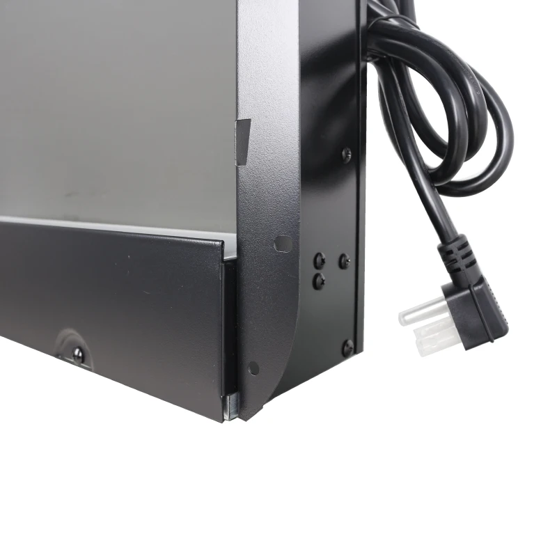 50" Ultra Thin Recessed Design Wall Mounted Electric Fireplace with Remote, Multi-Color Flame, Ember Bed, and LED Heater, Antique Black