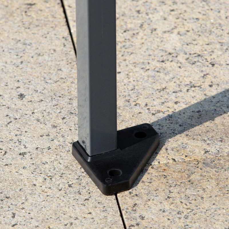 Outsunny 12' x 12' Pop Up Canopy Tent, with Double Roof and Adjustable Height for Garden Backyard, Light Grey and White