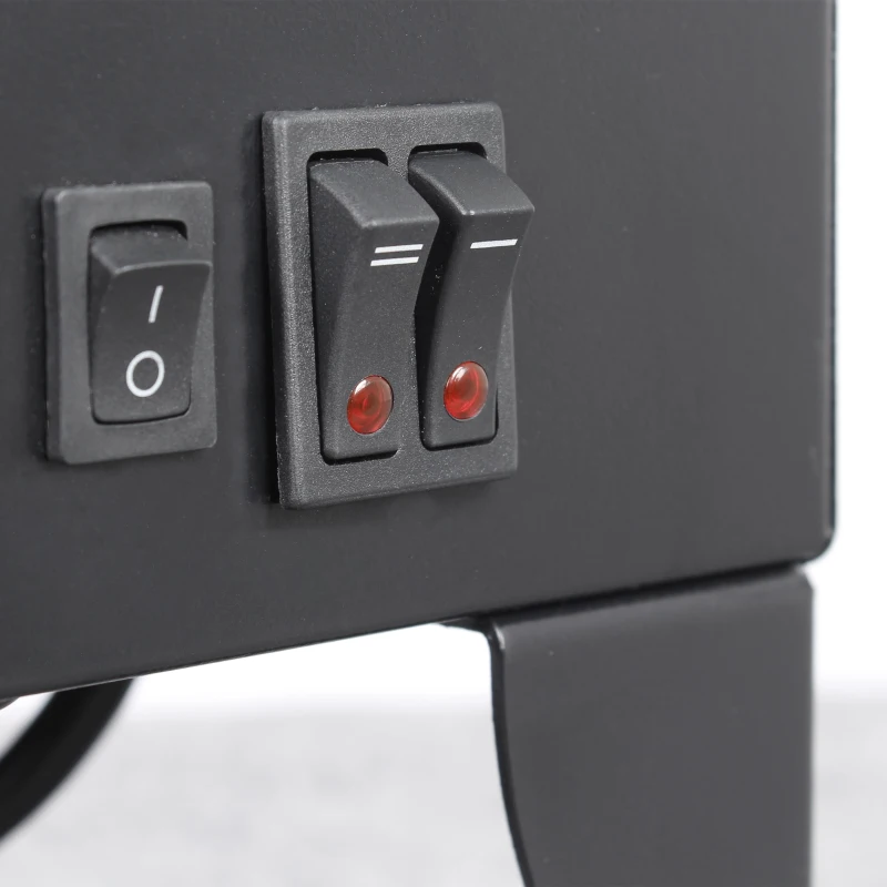 15" Freestanding Electric Fireplace Stove Heater with 3D Flame Effect, and Two-Speed Temperature Control, CSA/UL Certified, Antique Black