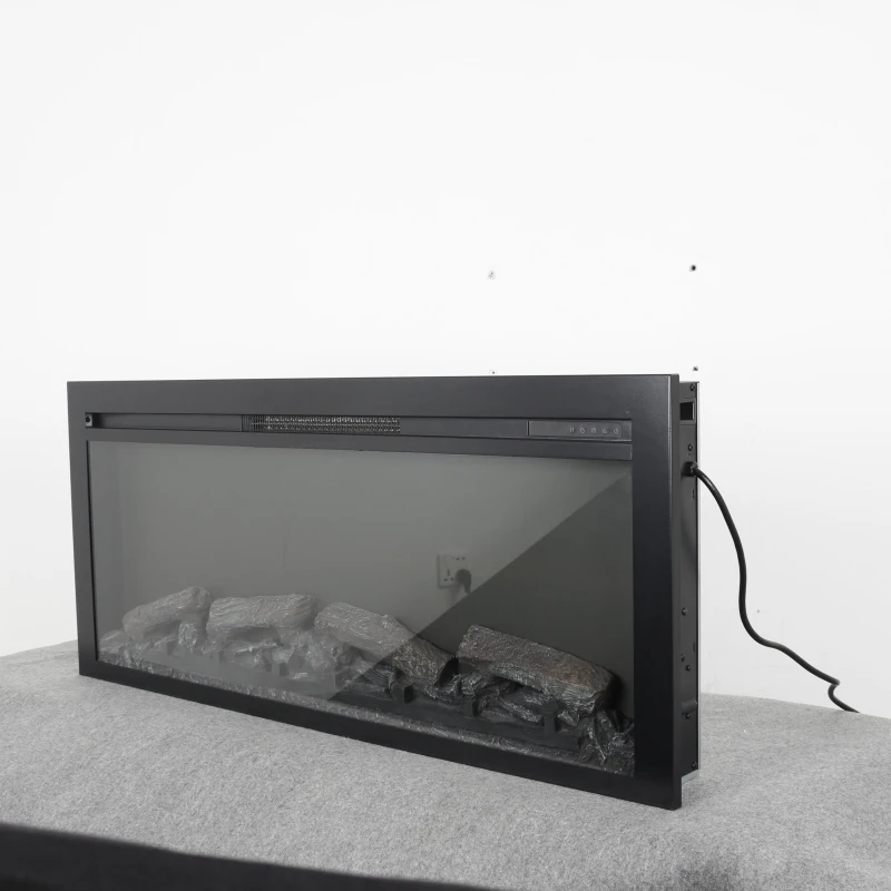 44" CSA/UL Certified Remote Wall/Recessed Electric Fireplace with Imitation Flame, and LED Light Heater, 1400W Heat, 5000 BTU, Antique Black