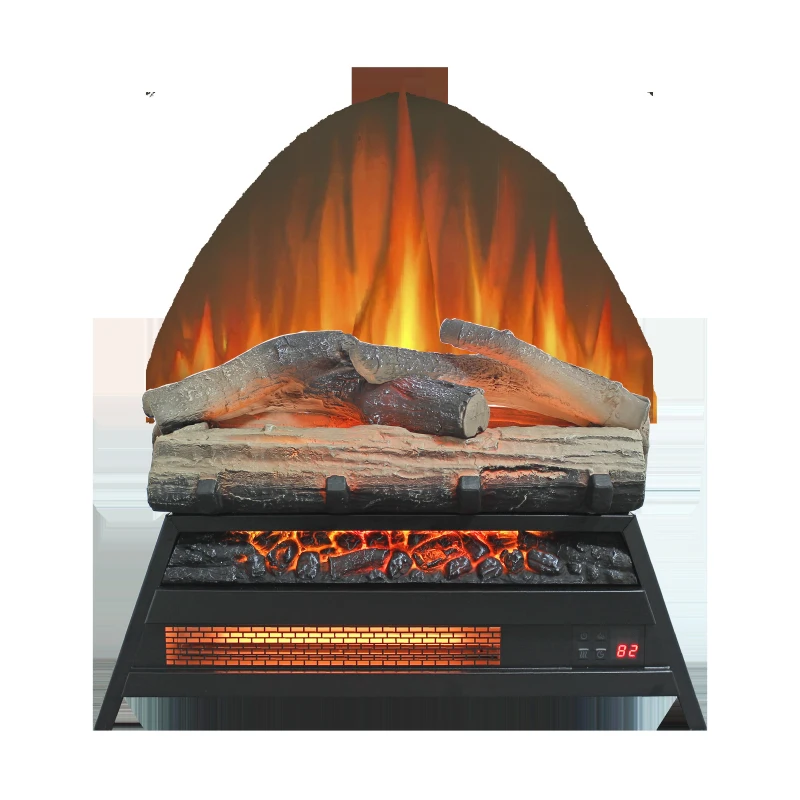 23" Remote Control 3D Electric Fireplace Insert with Infrared Heater, Adjustable Flame Brightness, and Timer Function, Antique Black