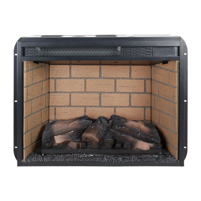 23" Infrared Quartz Heater Fireplace Insert with Realistic Flame, Adjustable Brightness, CSA/UL Certified, Antique Black