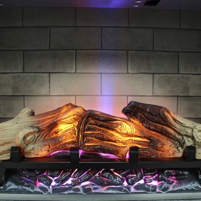 28" Electric Fireplace Insert with Multicolored Flames, Adjustable Brightness, and Remote Control, Antique Black