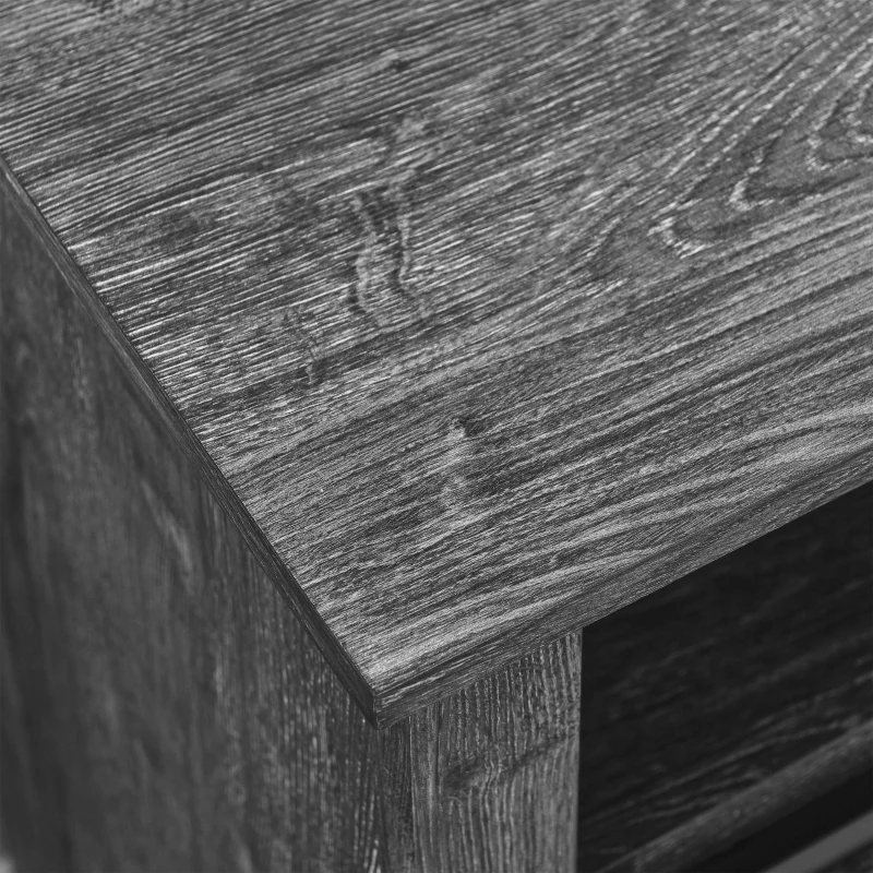 60" Electric Fireplace Entertainment Center with Door Sensor, Adjustable Shelves, Remote Control, 60" L x 16" W x 32" H, Dark Oak