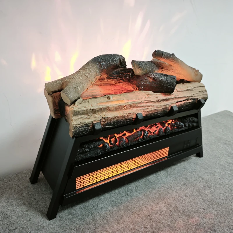 23" Remote Control 3D Electric Fireplace Insert with Infrared Heater, Adjustable Flame Brightness, and Timer Function, Antique Black