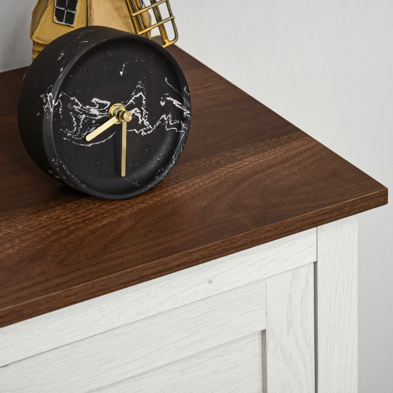 HOMCOM Farmhouse Sideboard Storage Cabinet with Doors and Drawer for Kitchen, Living room, 23.5"x11.75"x34.5", White