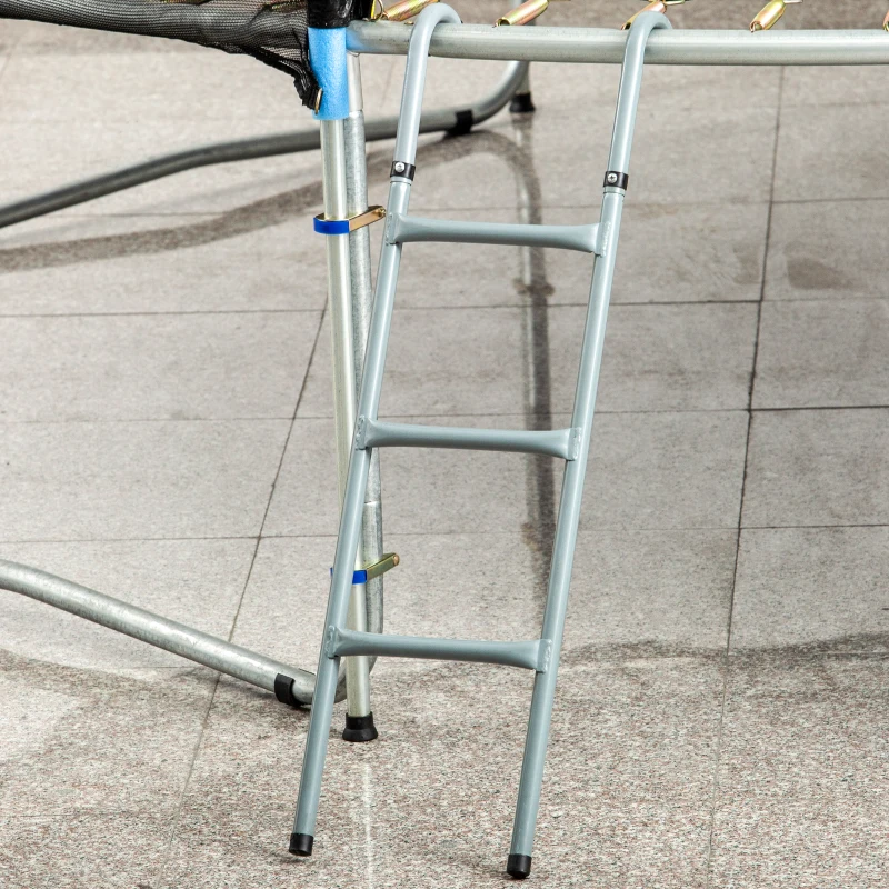 HOMCOM Steel Trampoline Ladder, Fit 12ft & 14ft Trampoline, 3-Step Trampoline Ladder, Trampoline Accessories, 330 lbs Capacity