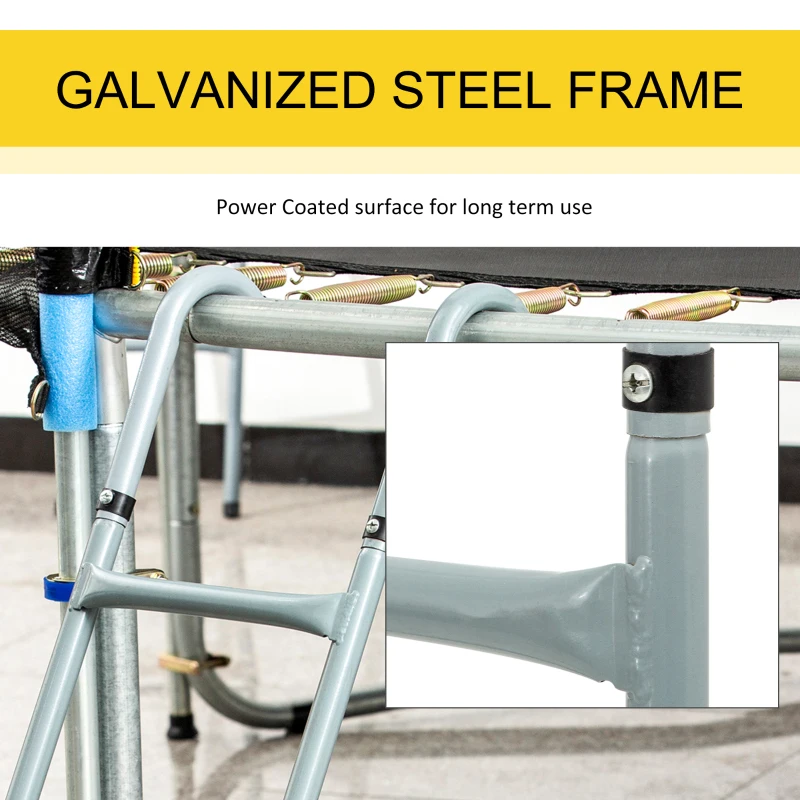 HOMCOM Steel Trampoline Ladder, Fit 12ft & 14ft Trampoline, 3-Step Trampoline Ladder, Trampoline Accessories, 330 lbs Capacity