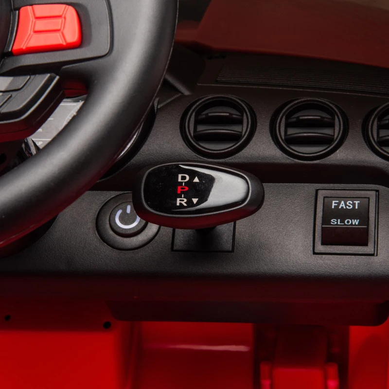 Dual 30W Motors Ford Mustang Shelby GT500 Ride-On Car with Bluetooth, USB Port, and 60-Minute Playtime, 41.5" L x 25.5" W x 20" H, Red
