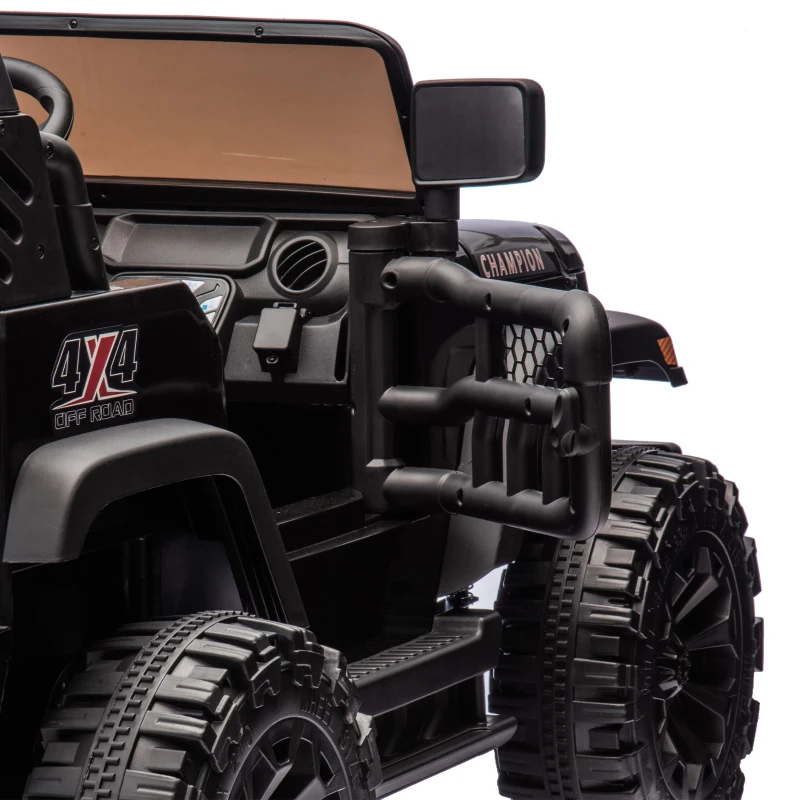 24V 2-Seater Kids Ride on Electric Car with Parent Control and Bluetooth, 400W Motor Ride on Toys with Searchlight for Ages 3+, Black