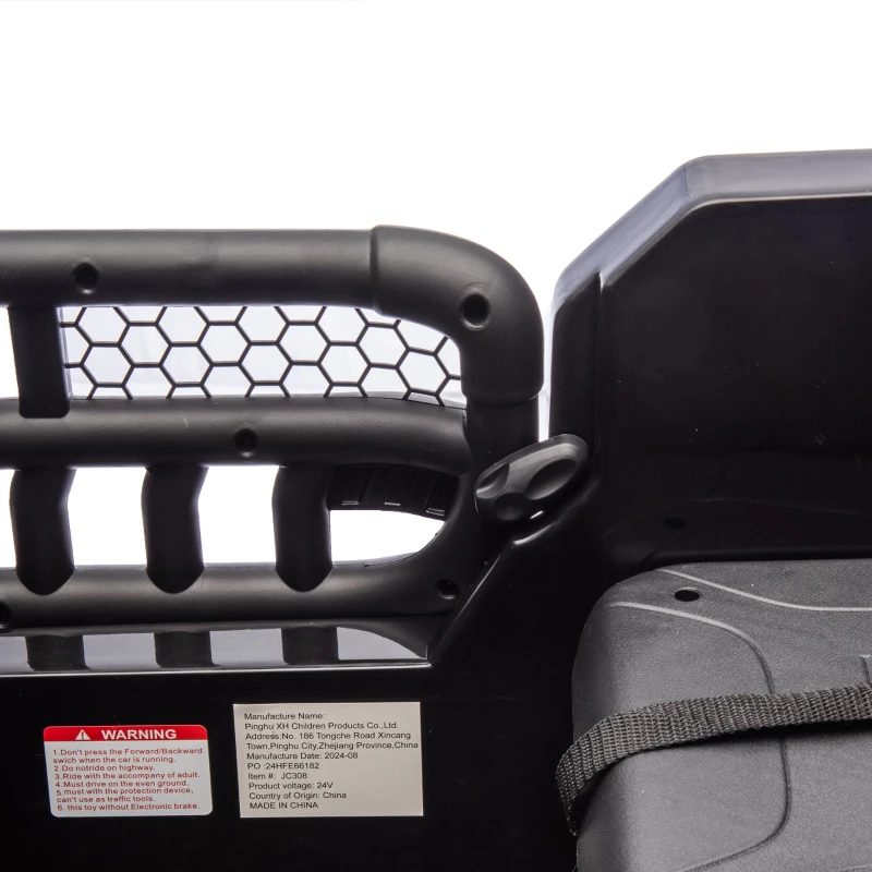 24V 2-Seater Kids Ride on Electric Car with Parent Control and Bluetooth, 400W Motor Ride on Toys with Searchlight for Ages 3+, Black