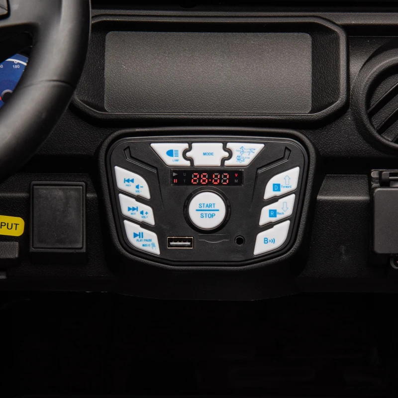 24V 2-Seater Kids Ride on Electric Car with Parent Control and Bluetooth, 400W Motor Ride on Toys with Searchlight for Ages 3+, Black