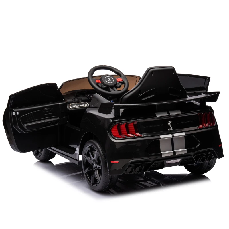 12V 3-Speed Ford Mustang Shelby GT500 Ride-On Car with Remote Control and Safe Belt, Ride on Toys with AUX/USB MP3 for Kids Age 3+, Black