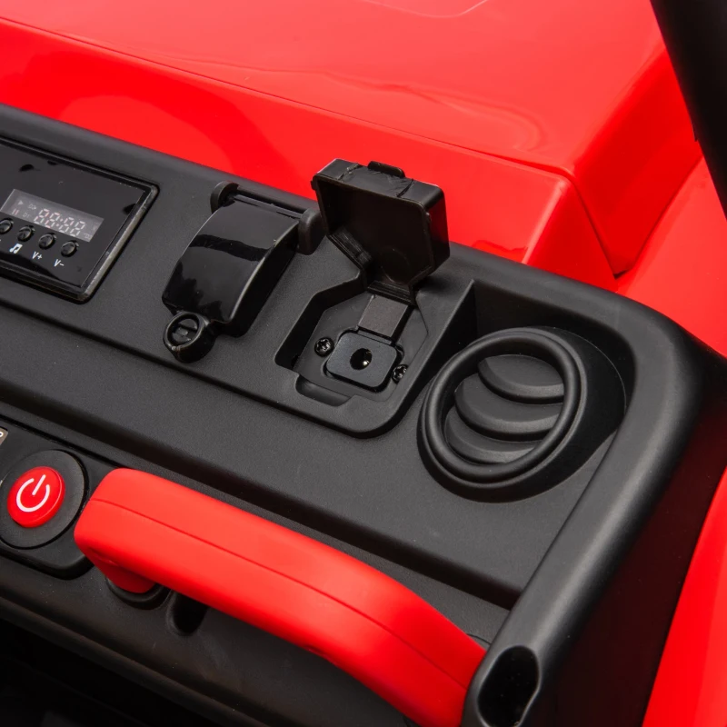 24V 2-Seater Kids Ride On UTV with Parent Control, Automatic Tipping Bucket, Ride on Toys with Slow Start and Bluetooth, for Ages 3-8, Red