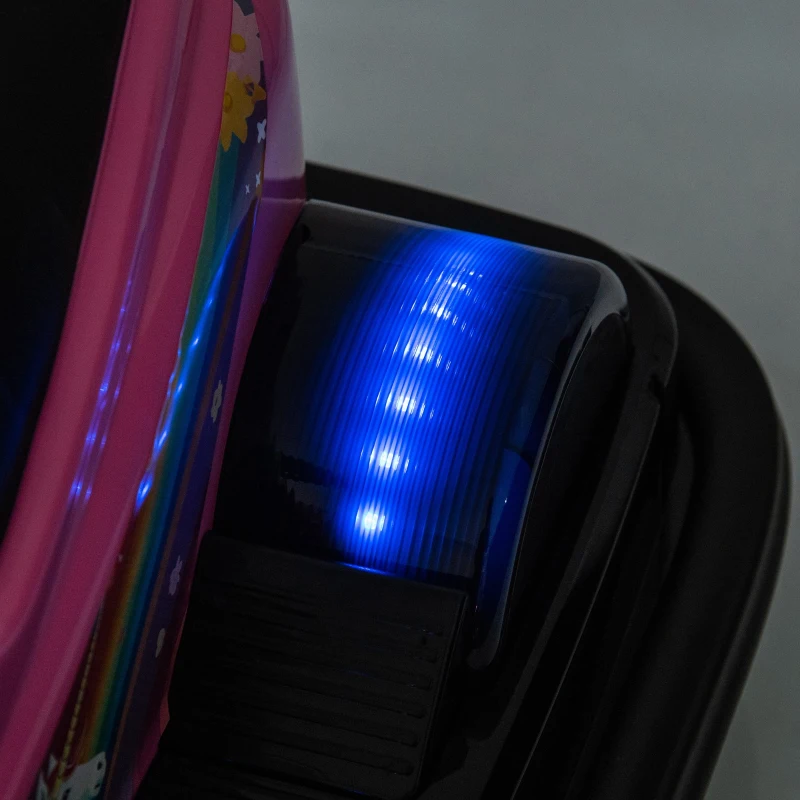 12V Kids Ride On Bumper Car with 360° Rotation, Sound Effects, LED Lights, Music, Toy Motor Car for Ages 3-5, 30" L x 21" W x 19" H, Pink